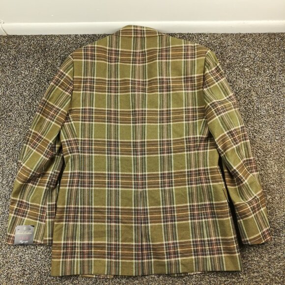 NWT Brooks Brothers Sport Coat Blazer Linen Silk Plaid Green 41R $448 - Picture 9 of 13